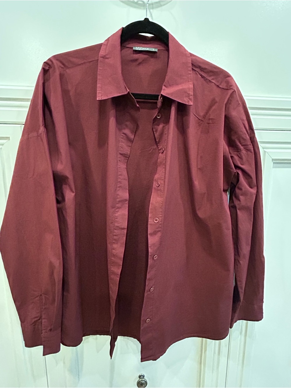 Women's Button-Front Blouse in Burgundy by Nile